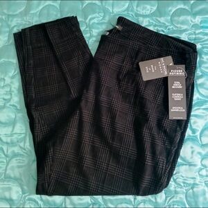 Zac & Rachel Women's Black Plaid Straight Leg Pants